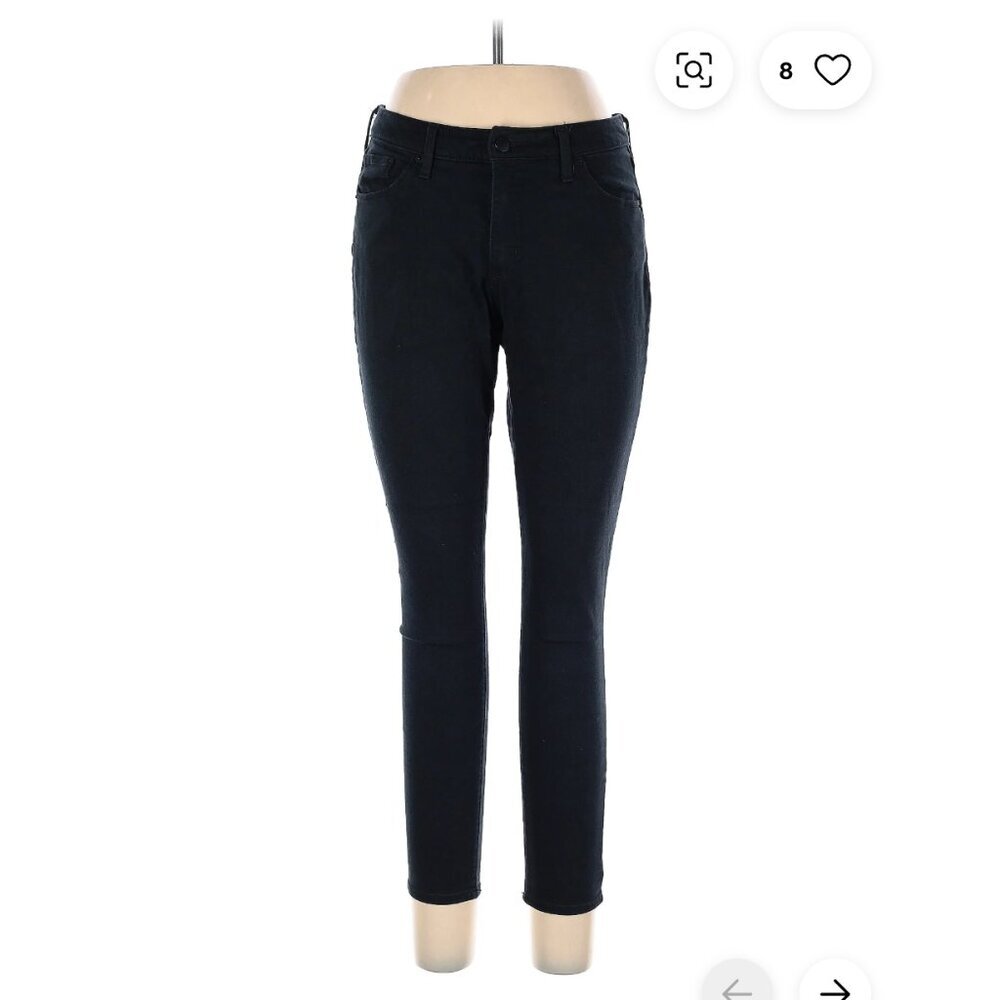 mid reg rise jeggings Denim solid all black button skinny jeans